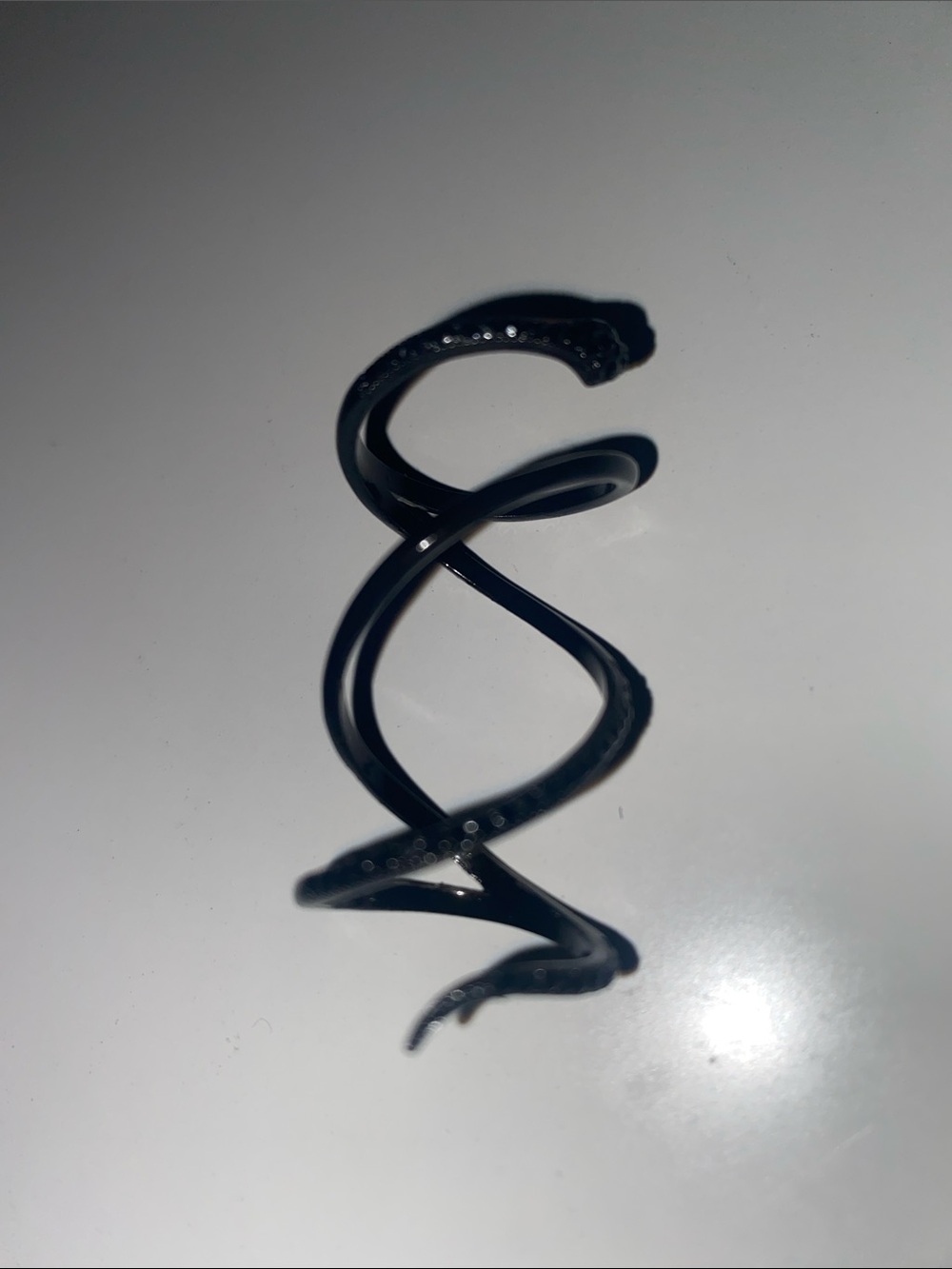 Simply Vera Wang Black Pave Crystal Wrapped Stack Style Snake Ring Gothic